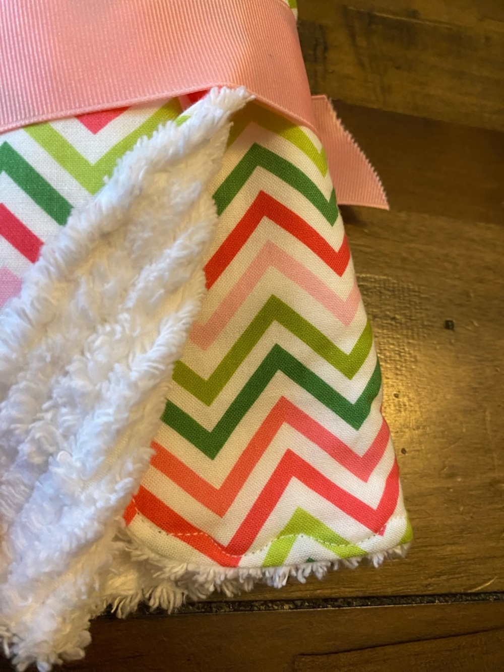 Chevron Multicolor Baby Burp Cloth with Plush Backing